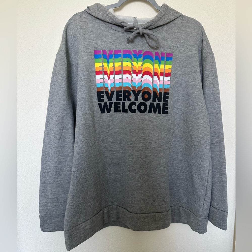 Target Pride Collection Gray Hoodie with Rainbow Text 🌈 Unisex NWOT